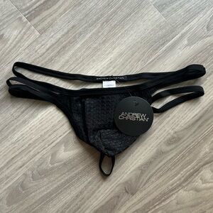 Andrew Christian | Martel Mesh Spider Thong w/ Almost Naked in Black (Medium)